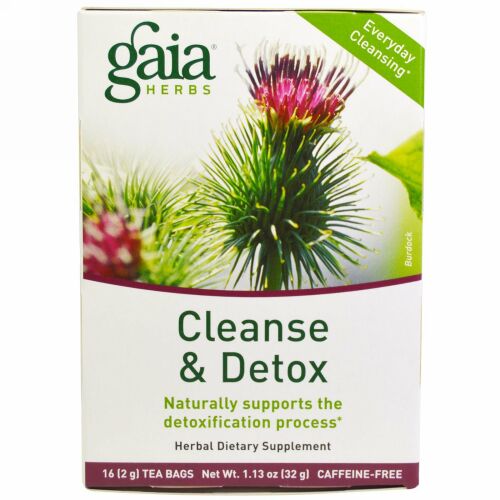 Gaia Herbs, クレンズ・デトックス、 カフェインレス、 16ティーバッグ、 1.13 oz (32 g)
