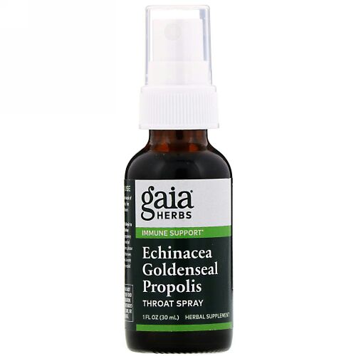 Gaia Herbs, エキナセア・ヒドラチス・プロポリス、喉用スプレー、1液量オンス (30 ml)