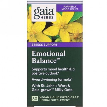 Gaia Herbs, Emotional Balance（エモーショナルバランス）、ビーガン液体フィトカプセル60粒 (Discontinued Item)