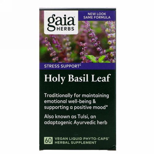 Gaia Herbs, Holy Basil Leaf, 60 Vegan Liquid Phyto-Caps