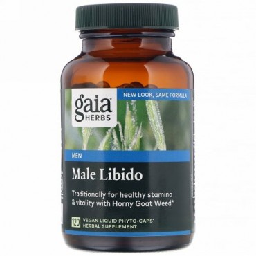 Gaia Herbs, 男性、男性の性欲、植物性液体カプセル120粒