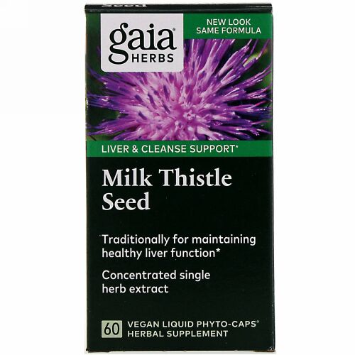 Gaia Herbs, オオアザミの種、60 ベジタリアン・リキッド・フィト・カプセル