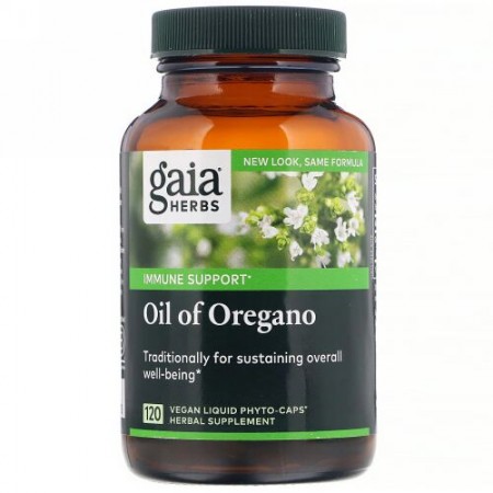 Gaia Herbs, オレガノオイル、Phyto-Caps（フィトキャップ）液状植物性カプセル120粒