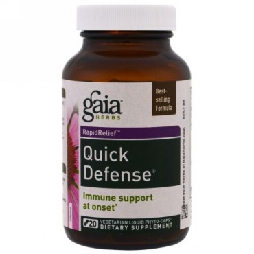 Gaia Herbs, クイックディフェンス, 20植物性液体フィトカプセル (Discontinued Item)