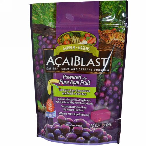 Garden Greens, AcaiBlast、アサイ―・ソフトチュー・アンタイオキシダント・フォーミュラ、ソフトチューズ30 錠 (Discontinued Item)