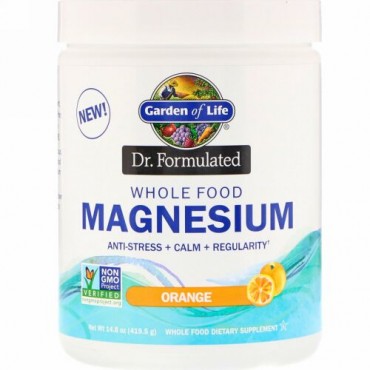 Garden of Life, 医師の処方、自然食品マグネシウムパウダー、オレンジ、14.8 oz (419.5 g)