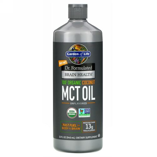 Garden of Life, ドクターフォーミュレイテッドブレインヘルス、100％オーガニックココナッツMCTオイル、無香料、946 ml（32 fl oz）