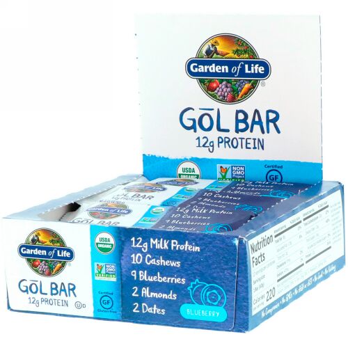 Garden of Life, GOL Bars, Blueberry, 12 Bars, 2.11 oz (60 g) Each (Discontinued Item)