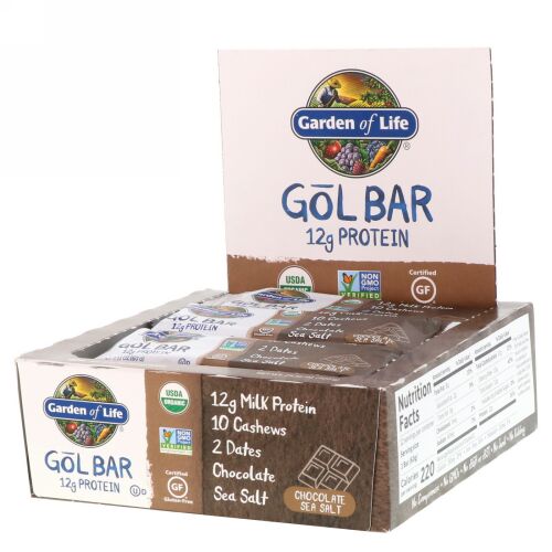 Garden of Life, GOL Bars, Chocolate Sea Salt, 12 Bars, 2.11 oz (60 g) Each (Discontinued Item)