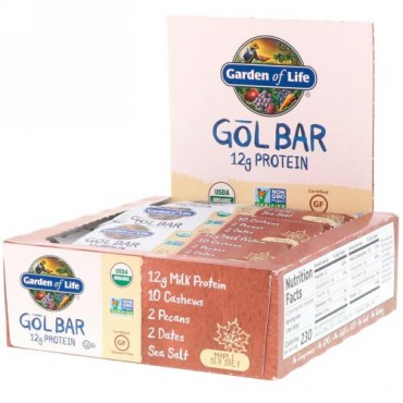 Garden of Life, GOL Bars, Maple Sea Salt, 12 Bars, 2.11 oz (60 g) Each (Discontinued Item)