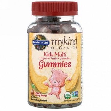 Garden of Life, MyKind Organics, Kids Multi, Organic Cherry Flavor, 120 Vegan Gummy Bears