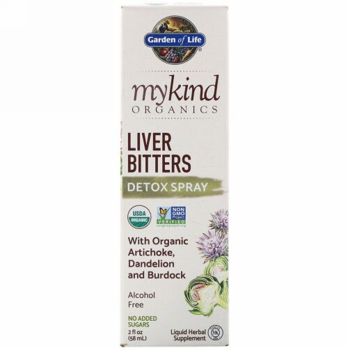 Garden of Life, MyKindオーガニック、レバービターデトックススプレー、2液量オンス (58 ml)