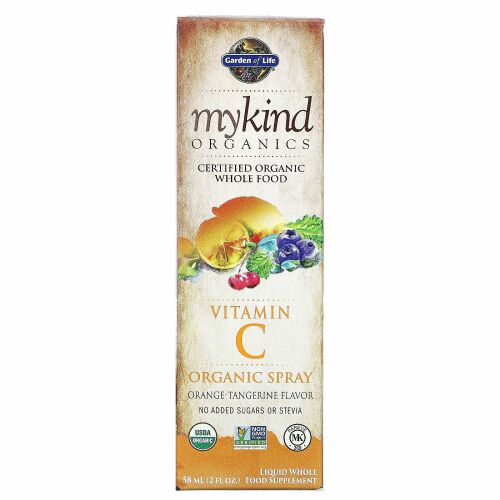 Garden of Life, MyKind Organics, Vitamin C Organic Spray, Orange-Tangerine, 2 fl oz (58 ml)