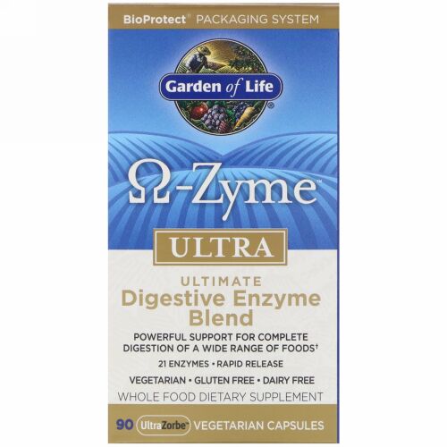 Garden of Life, O-Zyme ウルトラ、究極の消化酵素ブレンド、90ベジカプセル