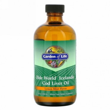 Garden of Life, オールドワールド・アイスランド・コッドリバーオイル、レモンミントフレーバー8 液量オンス(236 ml)
