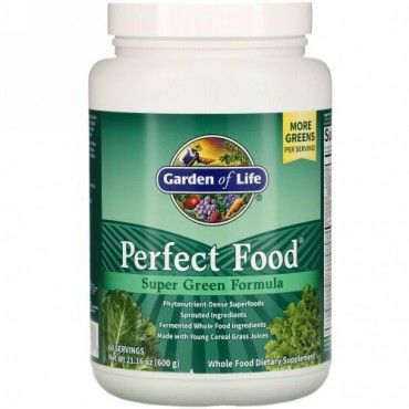Garden of Life, Perfect Food（パーフェクトフード）、スーパーグリーンフォーミュラ、600g（21.16オンス）
