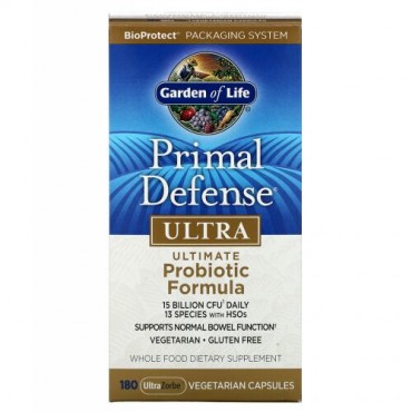 Garden of Life, Primal Defense, Ultra, Ultimate Probiotic Formula, 180 UltraZorbe Vegetarian Capsules