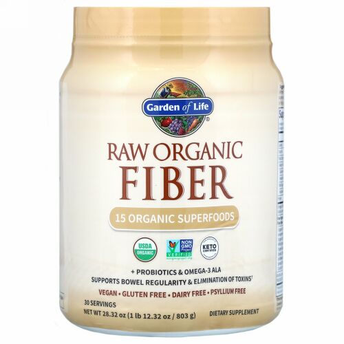 Garden of Life, ローオーガニックファイバー、803g（1lb）