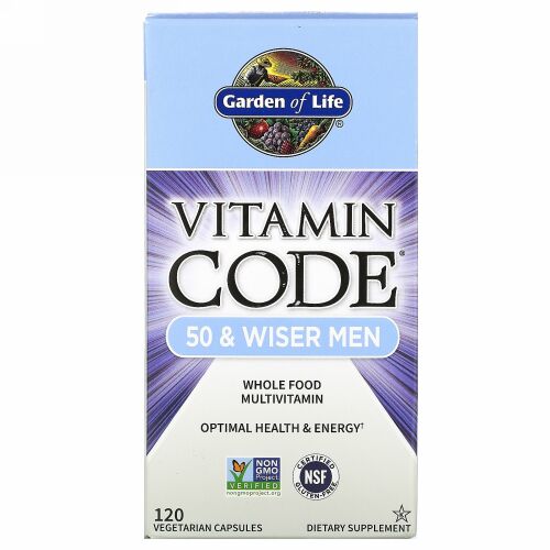 Garden of Life, Vitamin Code, 50 & Wiser Men, 120 Vegetarian Capsules