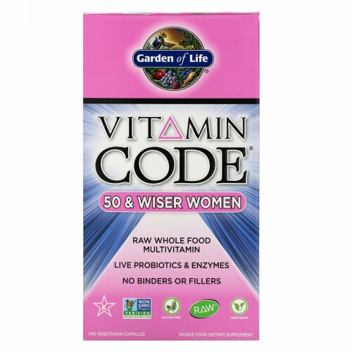 Garden of Life, Vitamin Code（ビタミンコード）、50歳以上の熟年の女性用、ベジカプセル240粒
