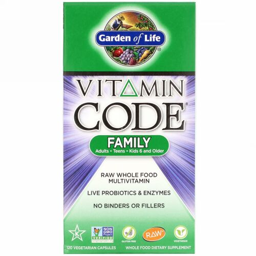 Garden of Life, Vitamin Code（ビタミンコード）、家族用、植物性カプセル120粒