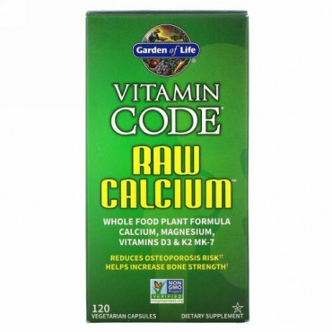 Garden of Life, Vitamin Code（ビタミンコード）、RAW Calcium（ローカルシウム）、ベジカプセル120粒