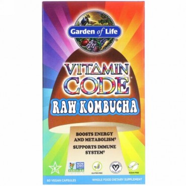 Garden of Life, Vitamin Code, RAW Kombucha, 60 Vegan Capsules
