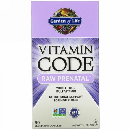 Garden of Life, Vitamin Code（ビタミンコード）、RAW Prenatal（ローペアレンタル）、ベジカプセル90粒