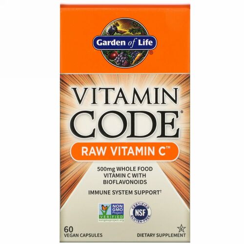 Garden of Life, Vitamin Code（ビタミンコード）、RAW（未加工）ビタミンC、ビーガンカプセル60粒