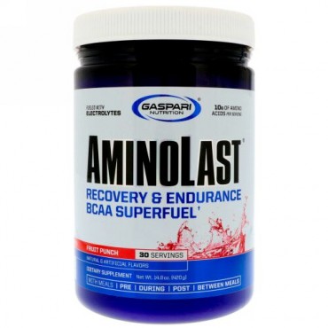 Gaspari Nutrition, Aminolast、回復＆持久力・分岐鎖アミノ酸の超燃料、フルーツパンチ、14.8 oz (420 g)