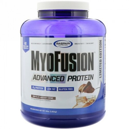 Gaspari Nutrition, マイヨフュージョン、高度なプロテイン、チョコレートヘーゼルナッツクリーム、4 lbs (1814 g) (Discontinued Item)