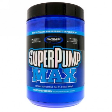 Gaspari Nutrition, スーパーパンプマックス、 ブルーラズベリーIce、 1.41 lbs (640 g)