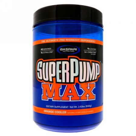 Gaspari Nutrition, SuperPump Max,  Refreshing Orange, 1.41 lbs (640 g) (Discontinued Item)