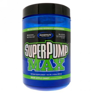 Gaspari Nutrition, スーパーパンプマックス、アンクル・リッチーのサワーアップル、1.41ポンド（640 g） (Discontinued Item)