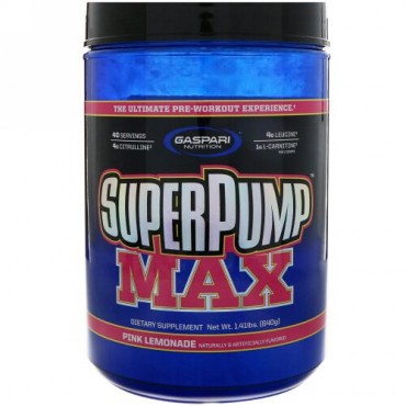Gaspari Nutrition, スーパーパンプマックス、 究極プレワークアウト サプリメント、 ピンクレモネード、 1.41 lbs (640 g) (Discontinued Item)