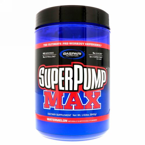 Gaspari Nutrition, SuperPump（スーパーパンプ）マックス、スイカ、640g（1.41ポンド）