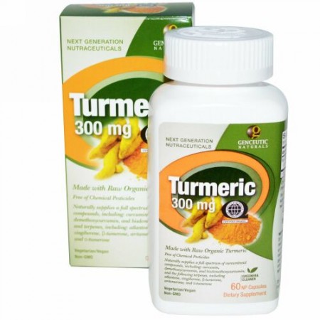 Genceutic Naturals, ウコン、 300 mg、 60 NP ナチュラルカプセル (Discontinued Item)