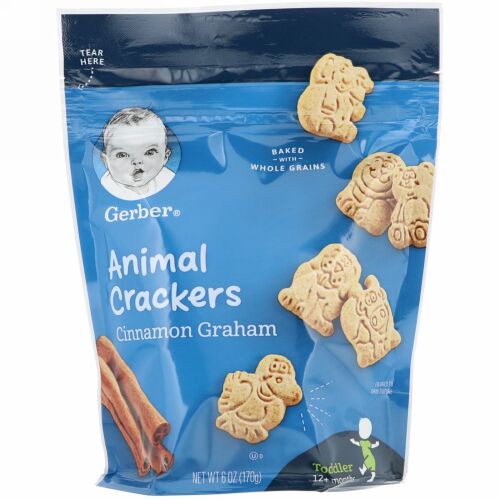 Gerber, アニマルクラッカー、シナモングラハム、幼児用、12ヶ月以上、170g（6oz）