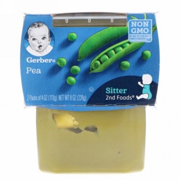 Gerber, Pea, 2 Pack, 4 oz (113 g) Each (Discontinued Item)