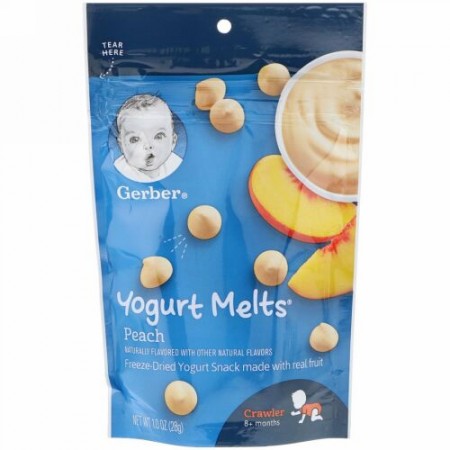 Gerber, ヨーグルトメルツ、生後8か月以上、ピーチ、28g（1oz）