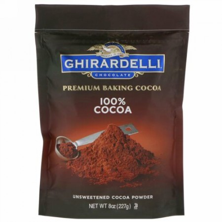 Ghirardelli, Premium Baking Cocoa, Unsweetened Cocoa Powder, 8 oz (227 g) (Discontinued Item)