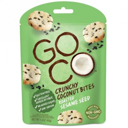 GoCo, クランチーココナッツバイツ、ローストセサミシード（炒りごま）、1.4オンス (40 g) (Discontinued Item)