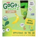 GoGo SqueeZ, オーガニックアップルソース、アップルバナナ、4ポーチ、各3.2オンス (90 g) (Discontinued Item)