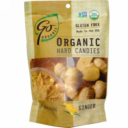 GoOrganic, オーガニック ハードキャンディ, ジンジャー, 3.5 オンス (100 g) (Discontinued Item)