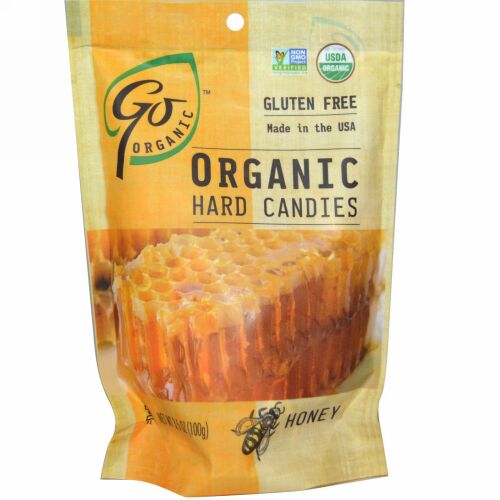 GoOrganic, オーガニック ハードキャンディ, ハニー, 3.5 オンス (100 g) (Discontinued Item)