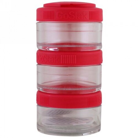 GoStak, 積み重ね式携帯容器, ピンク, 3個入り, 各60 cc (Discontinued Item)