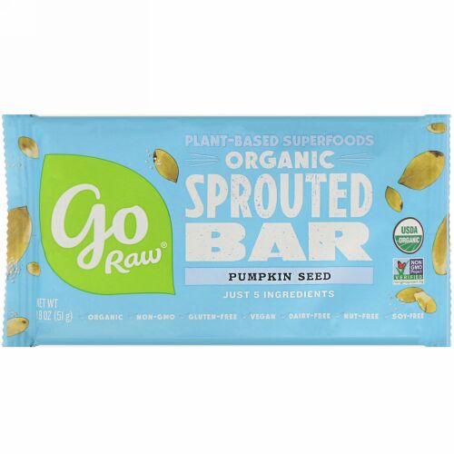 Go Raw, オーガニック、パンプキンシードスプラウトバー、51 g（1.8 oz） (Discontinued Item)