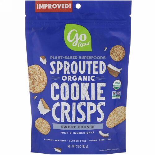 Go Raw, オーガニック, 発芽クッキー, スウィートクランチ（Sweet Crunch）, 3オンス（85 g）
