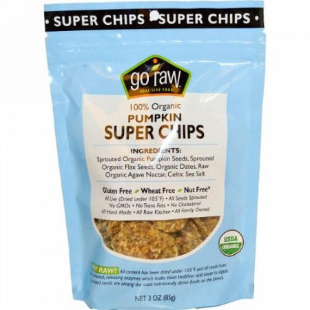 Go Raw, オーガニックスーパーチップ, カボチャ, 3オンス (85 g) (Discontinued Item)