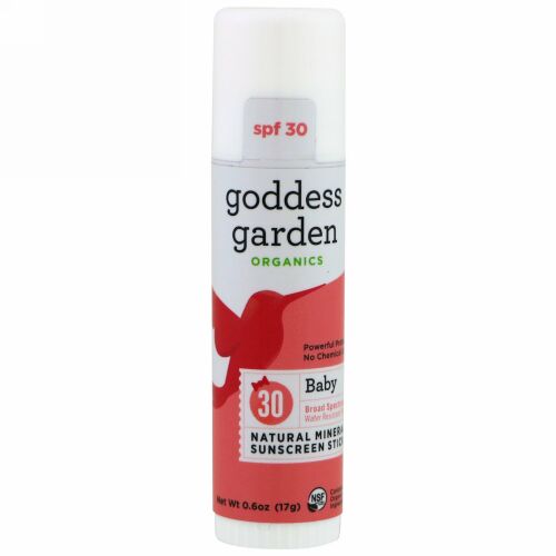 Goddess Garden, Organics, Natural Mineral Sunscreen Stick, Baby, SPF 30, 0.6 oz (17 g) (Discontinued Item)